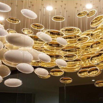 Modern Artistic Unique Golden Dragon Egg Pendant Ceiling Light Fixture for Staircase/ Sales Center/ Hotel - casivra