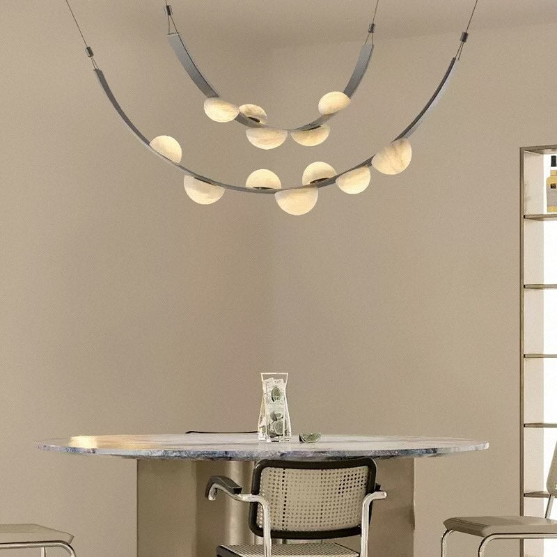 Modern Belt Alabaster Drops LED Chandelier - D74"*H47.2"/ Dia 188cm*H 120cmWarm Lightcasivra