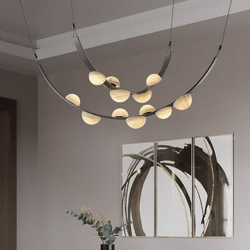Modern Belt Alabaster Drops LED Chandelier - D74"*H47.2"/ Dia 188cm*H 120cmWarm Lightcasivra