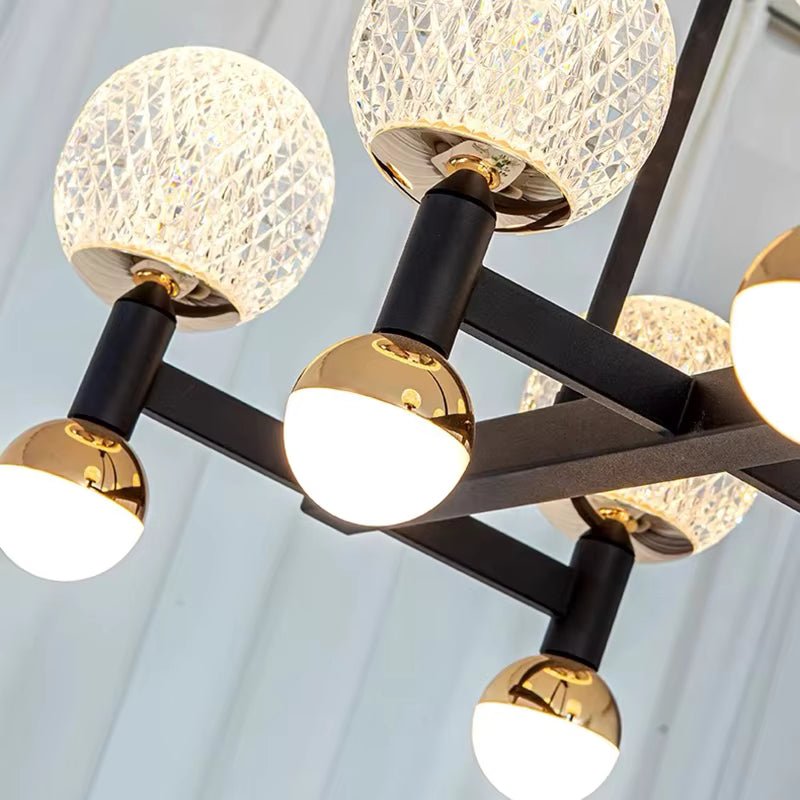 Modern Black Linear Dining Room Chandelier 12/16 Lights - 16 LightWarm White 3000Kcasivra