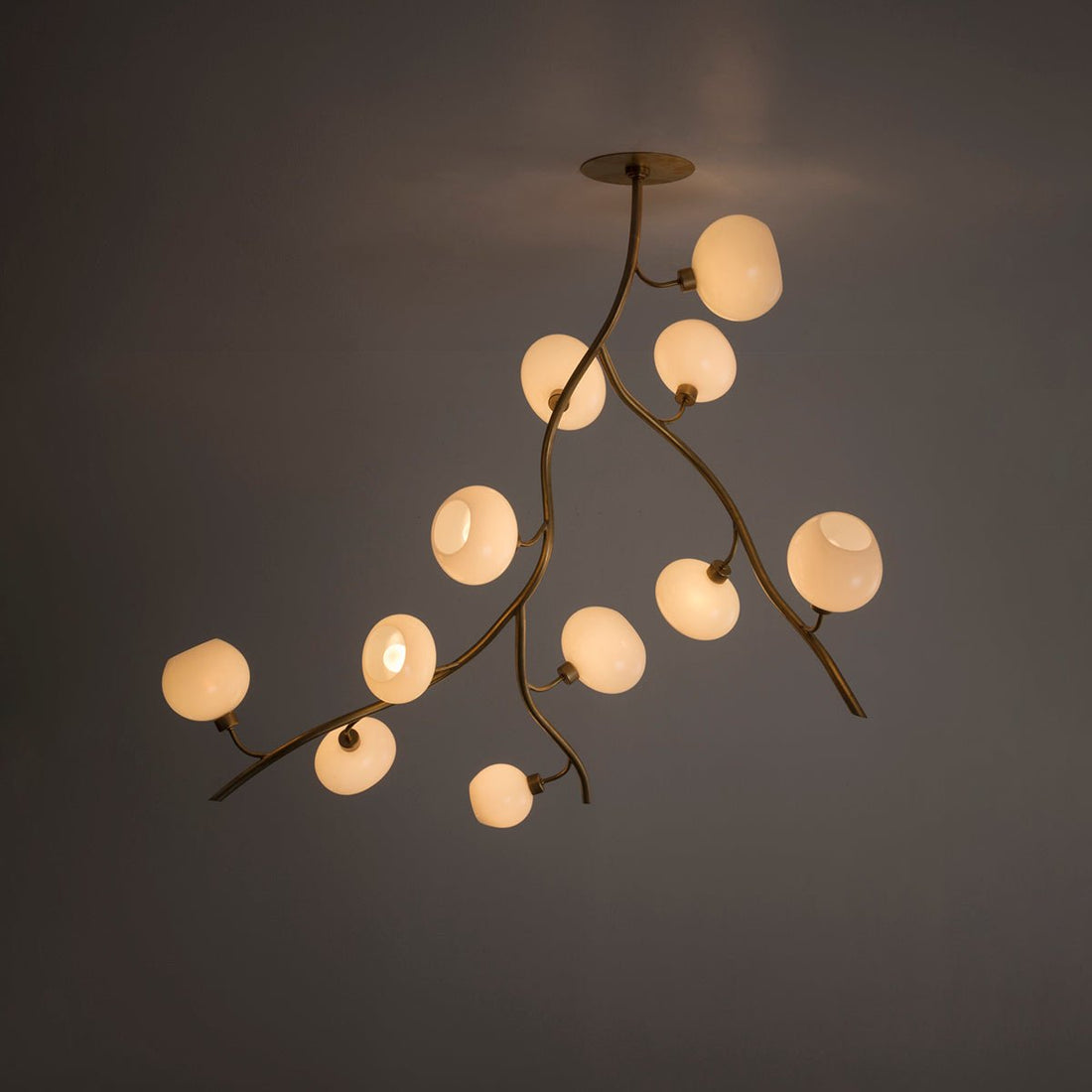 Modern Brass Branch Chandelier with Handcrafted Glass Globes - L62"*W22"*H50"(L157.5cm*W55.88cm*H127cm)Warm Lightcasivra