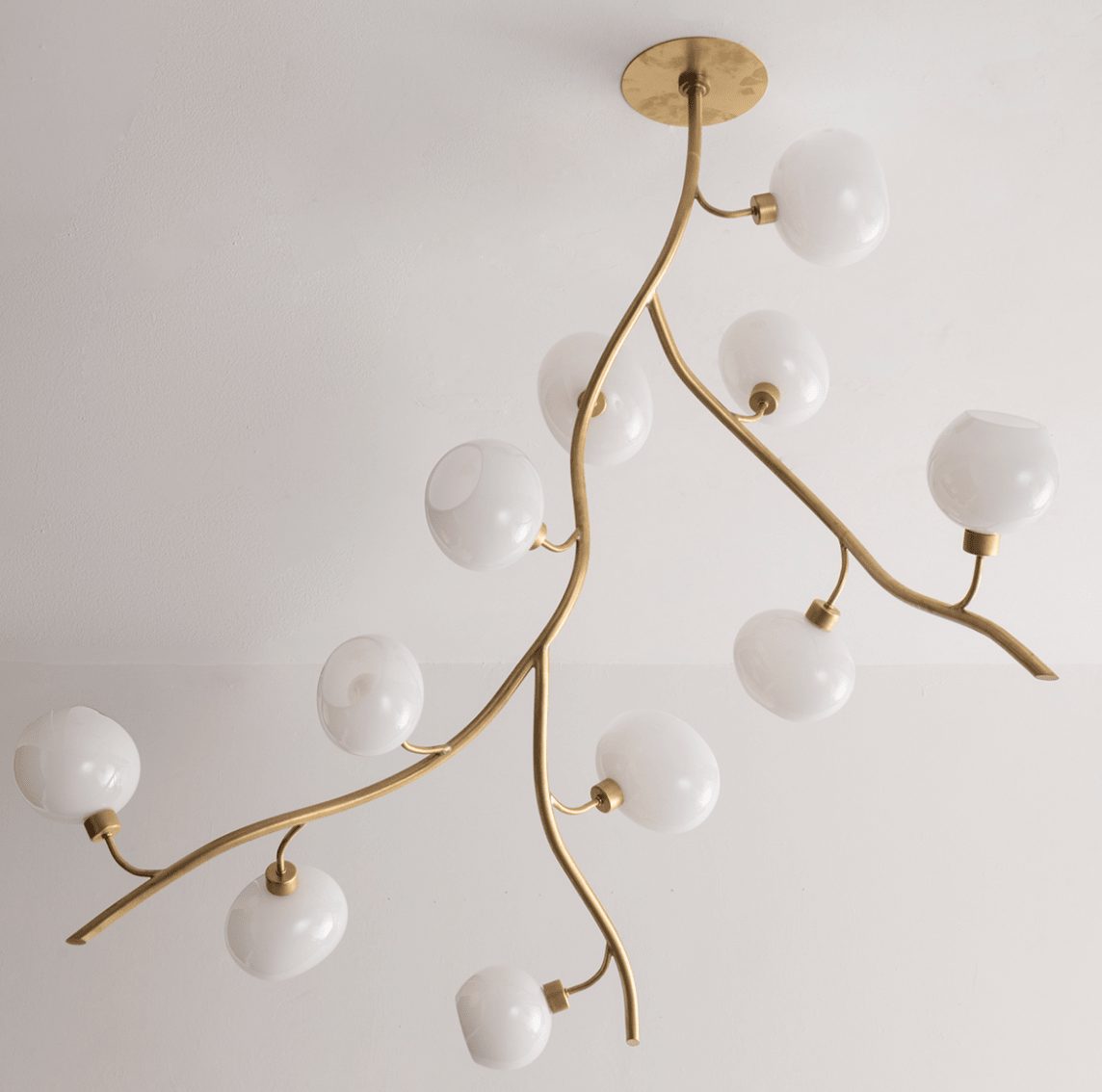 Modern Brass Branch Chandelier with Handcrafted Glass Globes - L62"*W22"*H50"(L157.5cm*W55.88cm*H127cm)Warm Lightcasivra