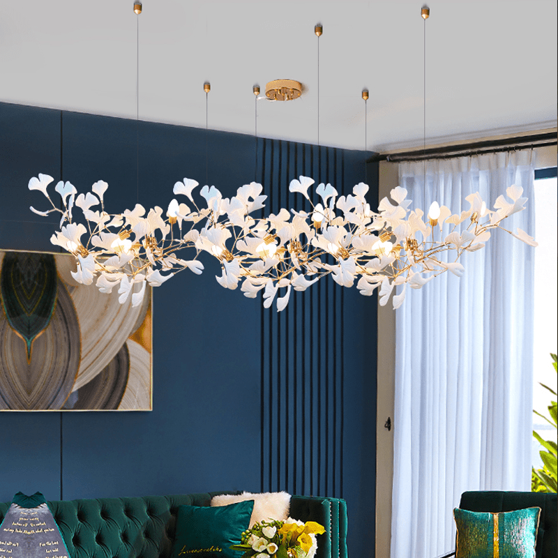 Modern Ceramic Ginkgo Chandelier - 70.87" Lcasivra