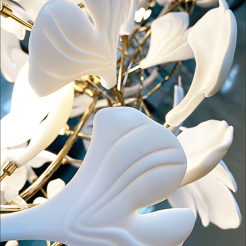 Modern Ceramic Ginkgo Chandelier - 47.24" Lcasivra