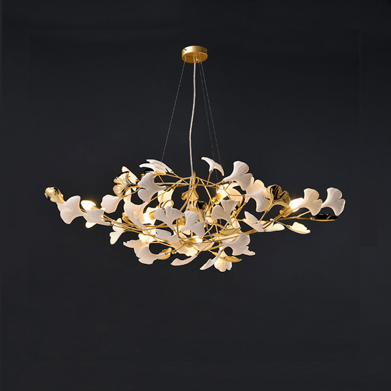 Modern Ceramic Ginkgo Chandelier - 39.37" Lcasivra