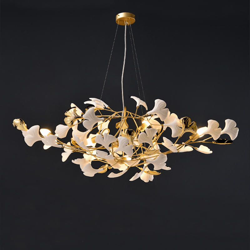 Modern Ceramic Ginkgo Chandelier - 47.24" Lcasivra