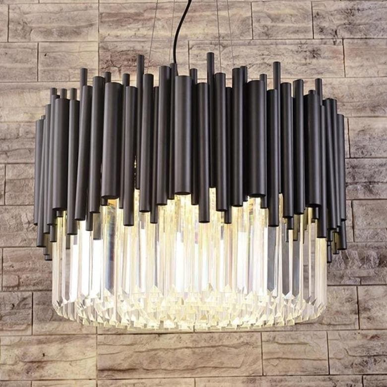 Modern Classic Black Crystal Round Chandelier 24"/ 32"/40" - W40" X H16"casivra