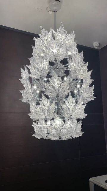 Modern Creative Clear Crystal Maple Leaf Chandelier for Living Room/Bedroom - 6 Tiers/D35.4"*H44.68"(D90cm*H113.5cm)Warm Lightcasivra