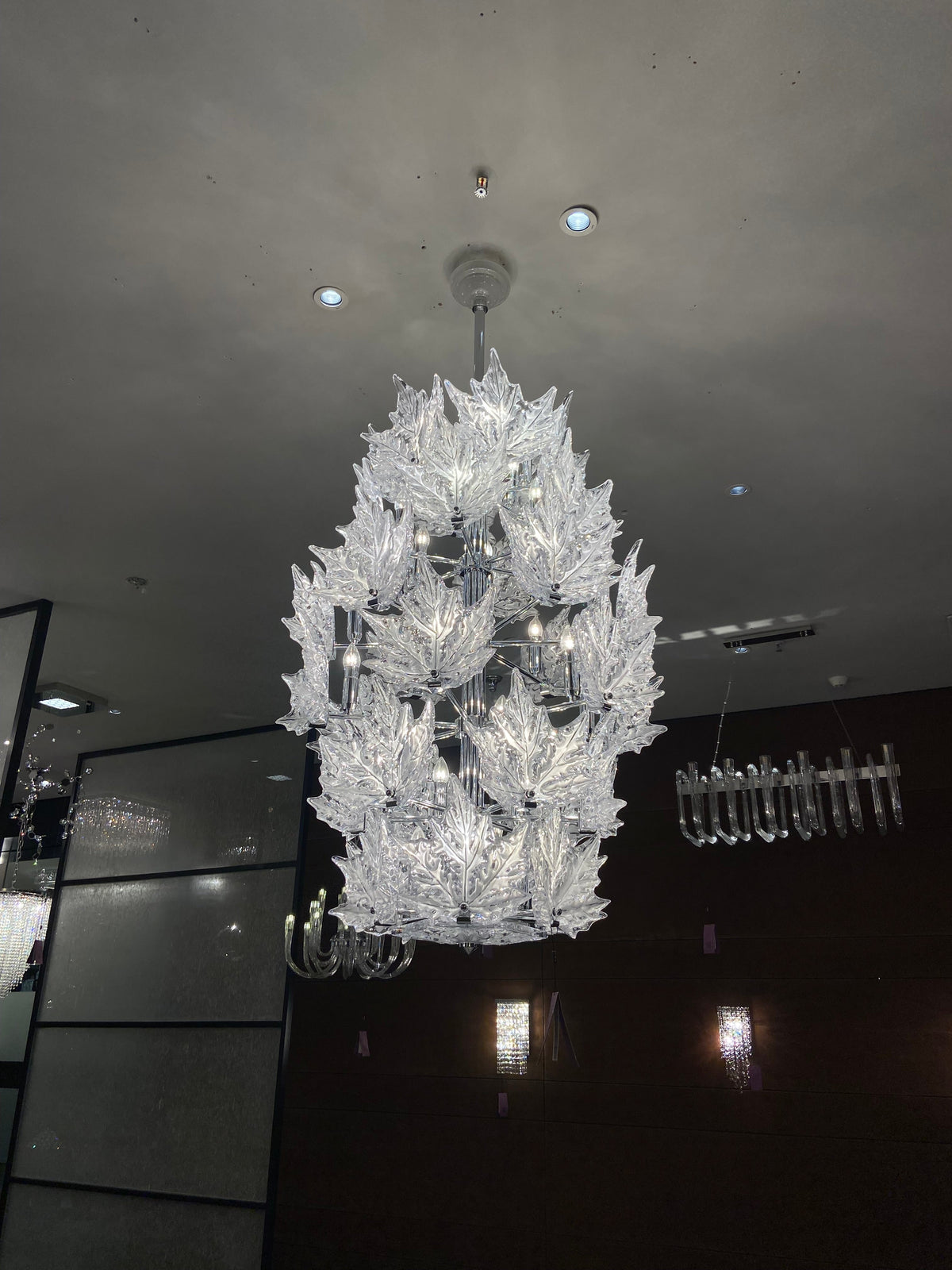Modern Creative Clear Crystal Maple Leaf Chandelier for Living Room/Bedroom - 6 Tiers/D35.4"*H44.68"(D90cm*H113.5cm)Warm Lightcasivra