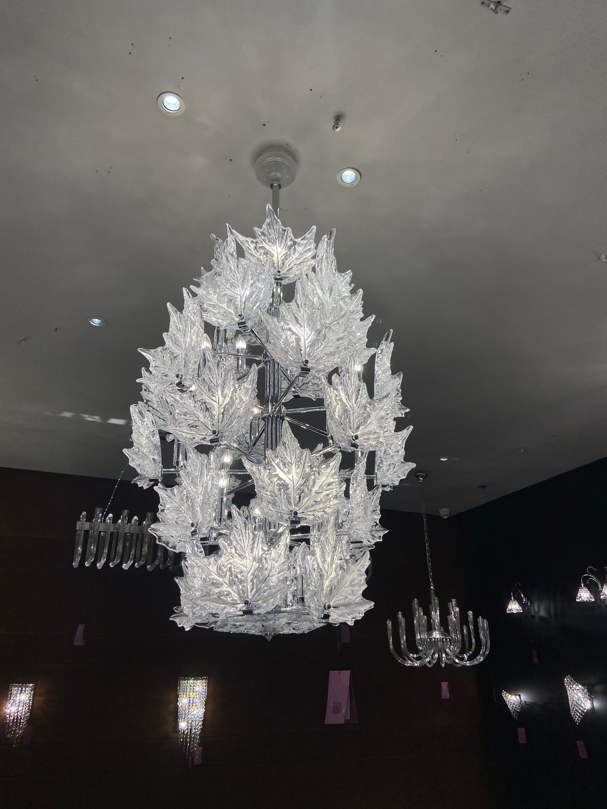 Modern Creative Clear Crystal Maple Leaf Chandelier for Living Room/Bedroom - 6 Tiers/D35.4"*H44.68"(D90cm*H113.5cm)Warm Lightcasivra