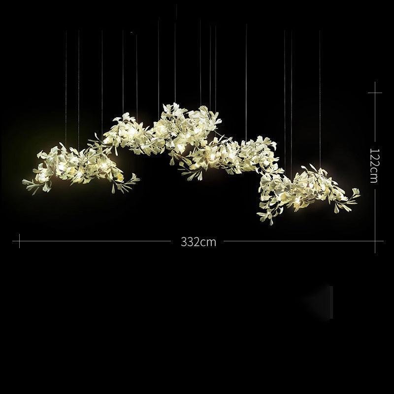 Modern Creative Ginkgo Linear Chandelier - 130.7" Lcasivra
