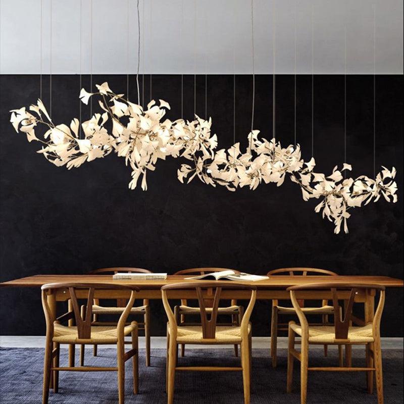 Modern Creative Ginkgo Linear Chandelier - 130.7" Lcasivra