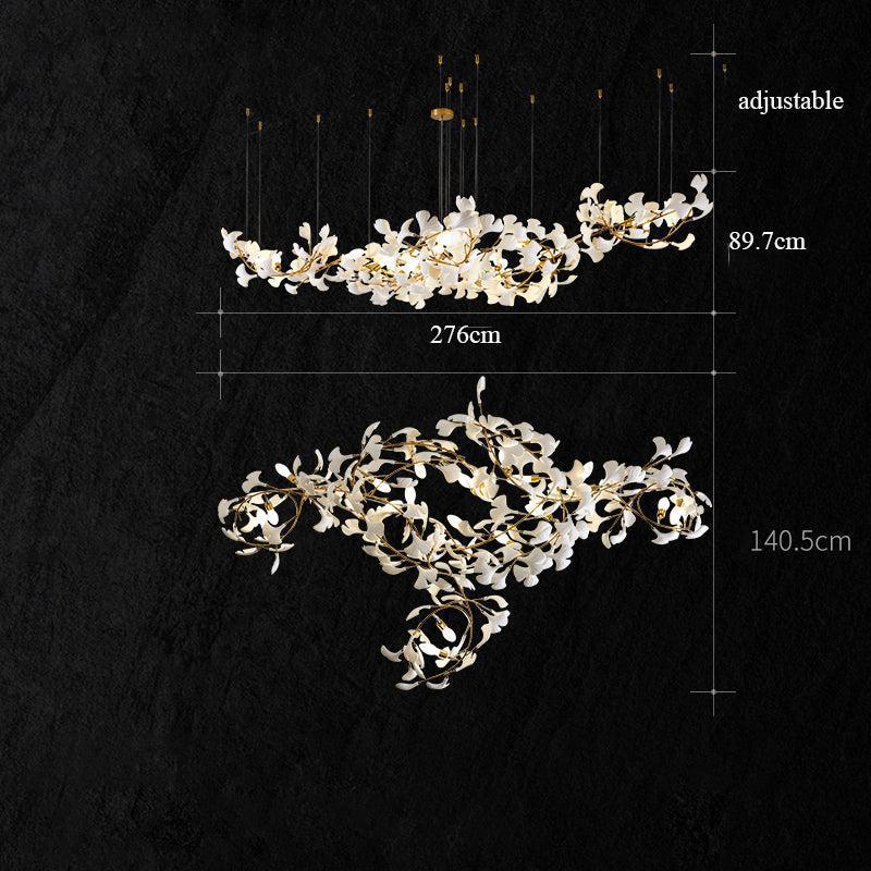 Modern Creative Ginkgo Linear Chandelier - 108.7" Lcasivra