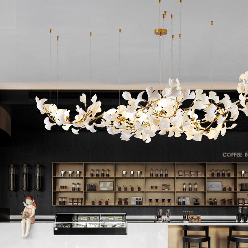 Modern Creative Ginkgo Linear Chandelier - 130.7" Lcasivra