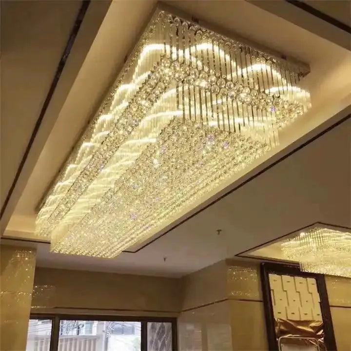 Modern Extra 2/3 Tiered Flush Mount Crystal Chandelier for Large Area-Chandeliers-casivra-casivra