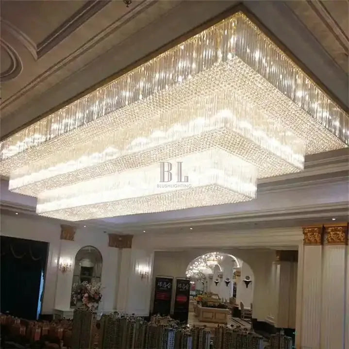 Modern Extra 2/3 Tiered Flush Mount Crystal Chandelier for Large Area-Chandeliers-casivra-casivra
