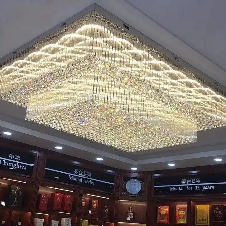 Modern Extra 2/3 Tiered Flush Mount Crystal Chandelier for Large Area-Chandeliers-casivra-casivra