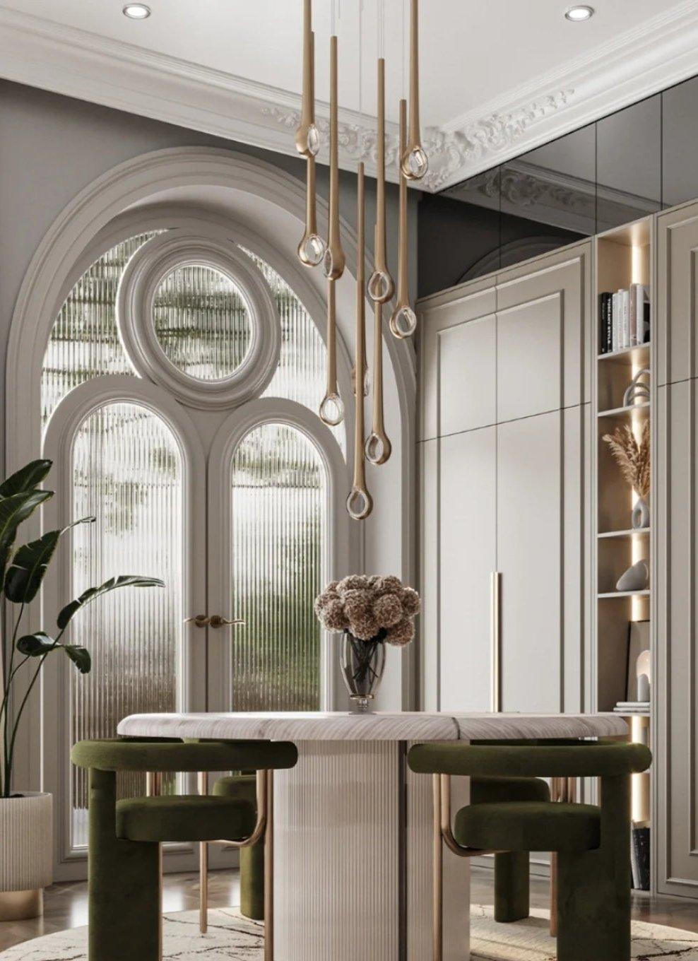 Modern Floating Long Gold Pendant Celing Chandelier for Living Room/High - ceiling - Without Canopy/D39.37"*H106.3"(D100cm*H270cm)casivra