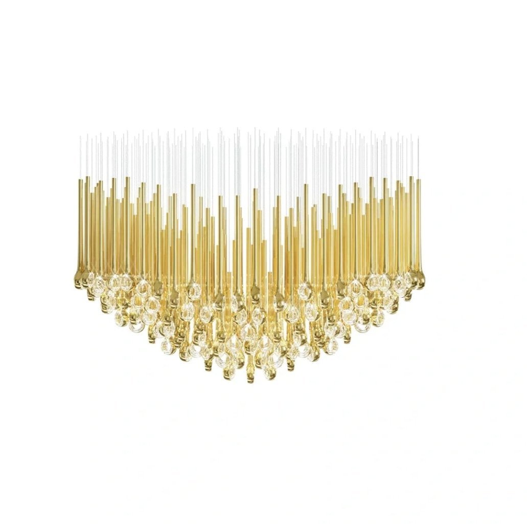 Modern Floating Long Gold Pendant Celing Chandelier for Living Room/High - ceiling - Without Canopy/L74.8"*W31.5"*H51.1"(L190cm*W80cm*130cm)casivra