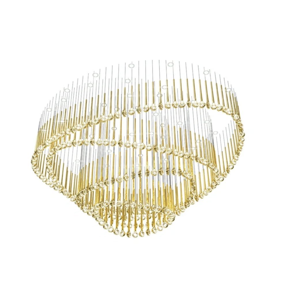 Modern Floating Long Gold Pendant Celing Chandelier for Living Room/High - ceiling - Without Canopy/L141.73"*W110.24"*H70.8"(L360cm*W280cm*H180cm)casivra