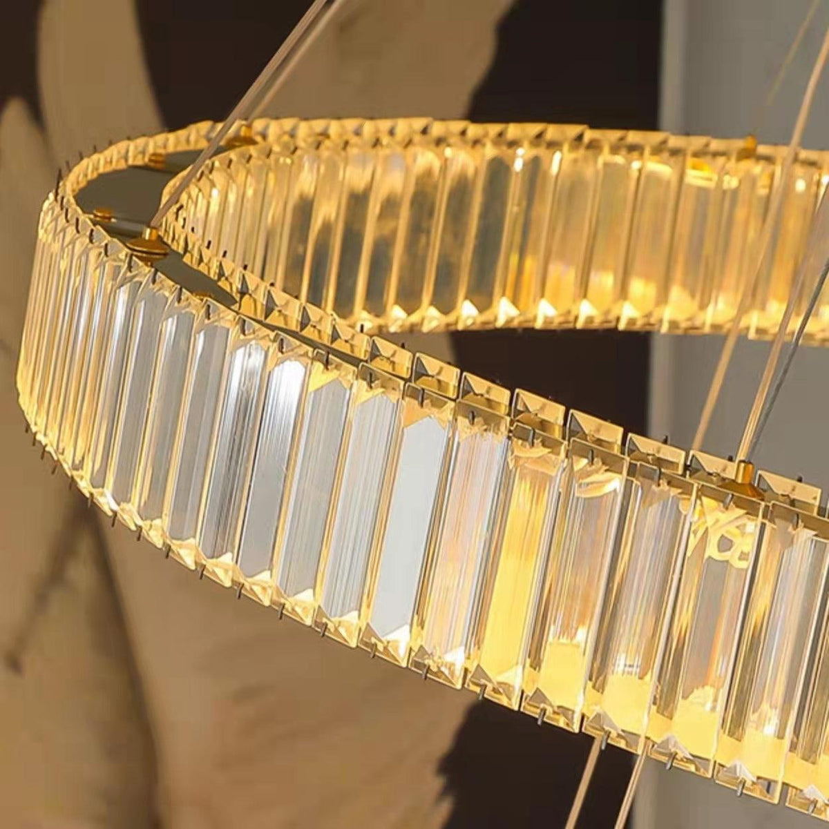 Modern Front Entryway Chandelier 3/4/5/6/7 Rings Crystal Gold/ Chrome Finish Ceiling Lamp - 5 Rings: Dia(39.4"+31.5"+23.6"+15.7"+7.9")/45kg/46.2kgGoldWhite Lightcasivra