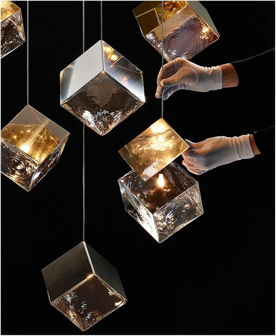 Modern G4 Led 26 Light Chandelier Glass Ice Cube Light Kitchen Living Room Ceiling Lighting Room-Chandelier-casivra-casivra
