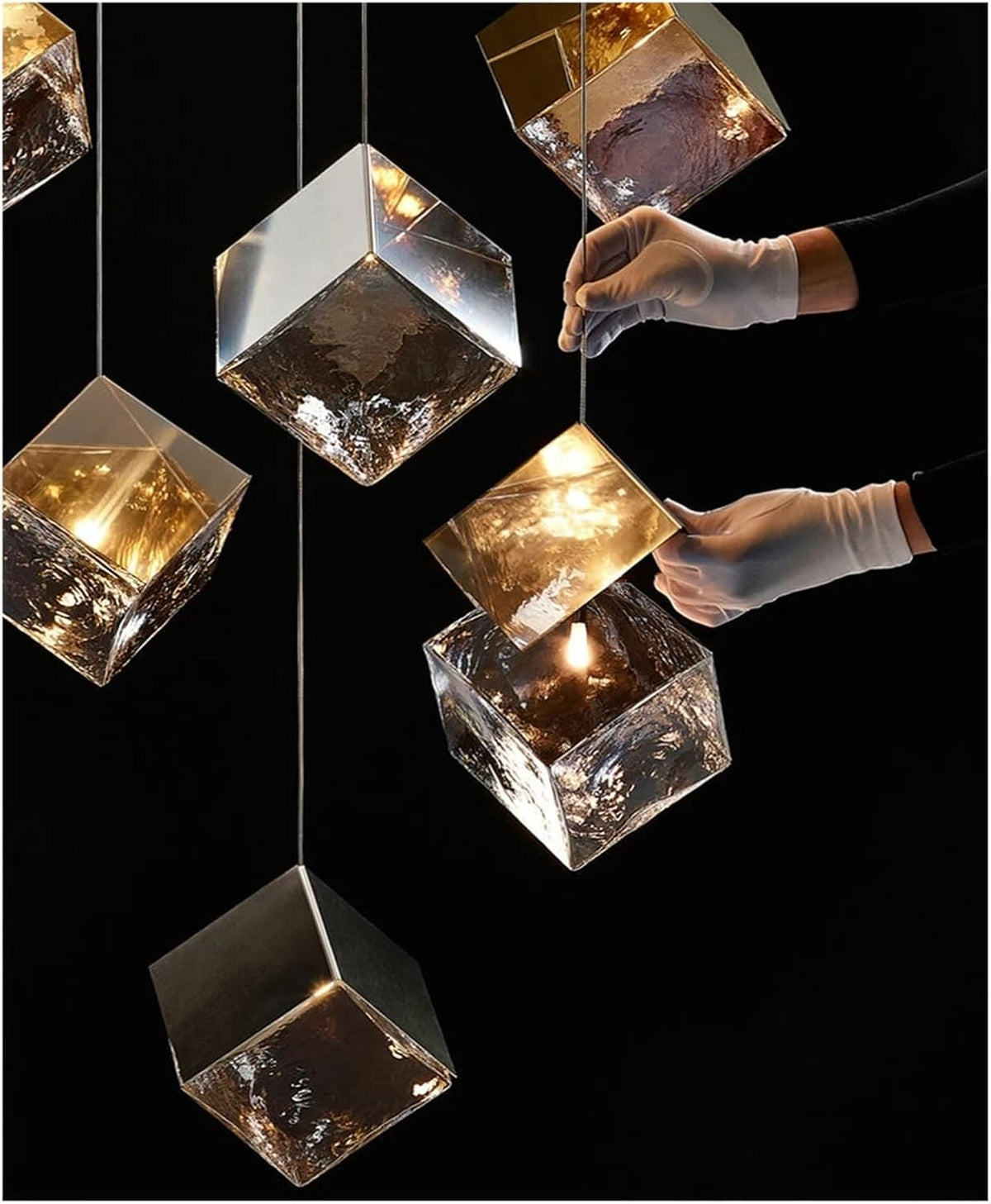Modern G4 Led 26 Light Chandelier Glass Ice Cube Light Kitchen Living Room Ceiling Lighting Room-Chandelier-casivra-casivra