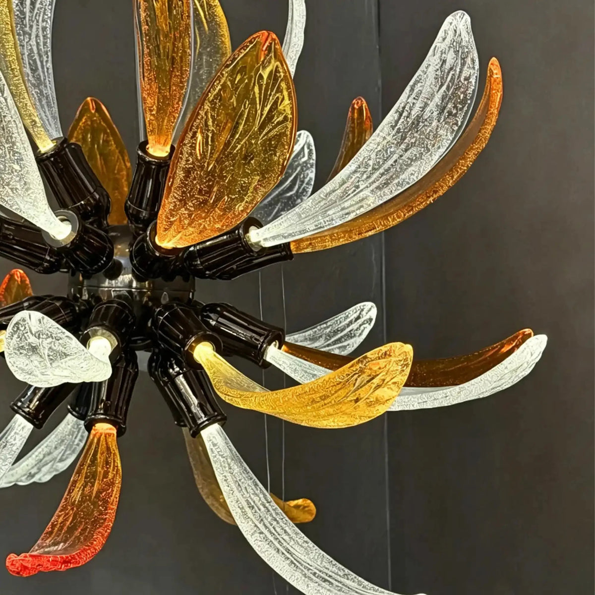 Modern Glass Firework Cluster Chandelier for Living Room/High Ceiling/Staircase - 3 Lights/D17.72''+D17.72''+D23.62''Warm Lightcasivra