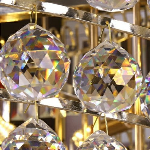 Modern Gold Foyer Extra Large Crystal Chandeliers Round Light Fixture For Hall Entrance - D39.4"*H59.1"casivra