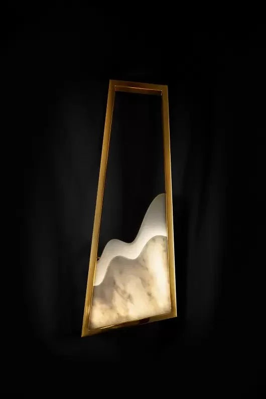 Modern Light Luxury Alabaster Chandelier in Gold Finish-Chandeliers-casivra-casivra