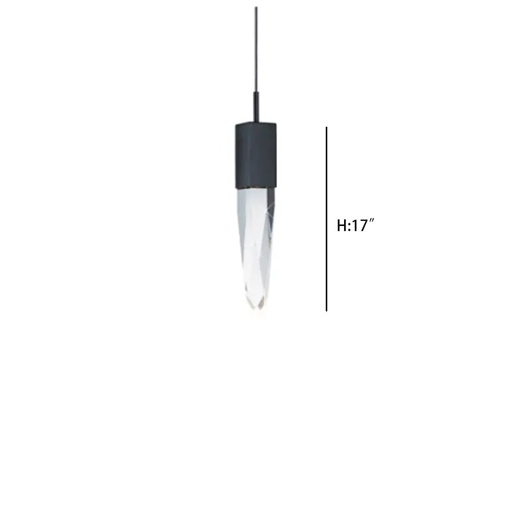 Modern Light Luxury Round/Rectangle Ceiling Pendant Light in Black Finish for Kitchen Island/ Staircase/Living Room-Chandeliers-casivra-casivra