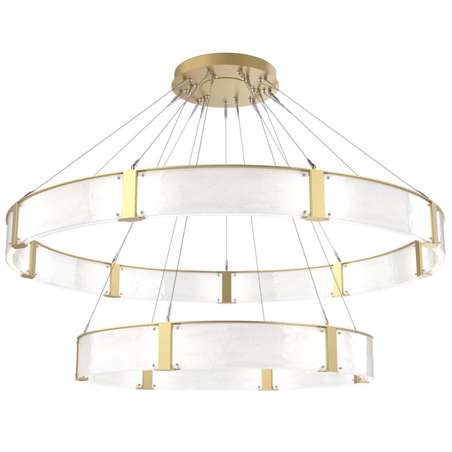 Modern Light Luxury Two-tier Glass Ring Chandelier - D40"*+D60"/53kgBrassWarm Lightcasivra