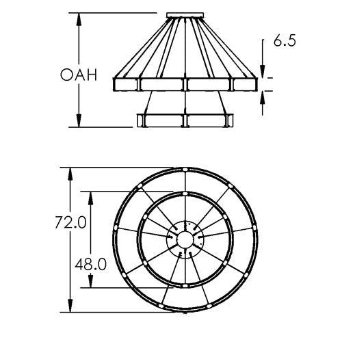 Modern Light Luxury Two-tier Glass Ring Chandelier - D40"*+D60"/53kgChromeWarm Lightcasivra