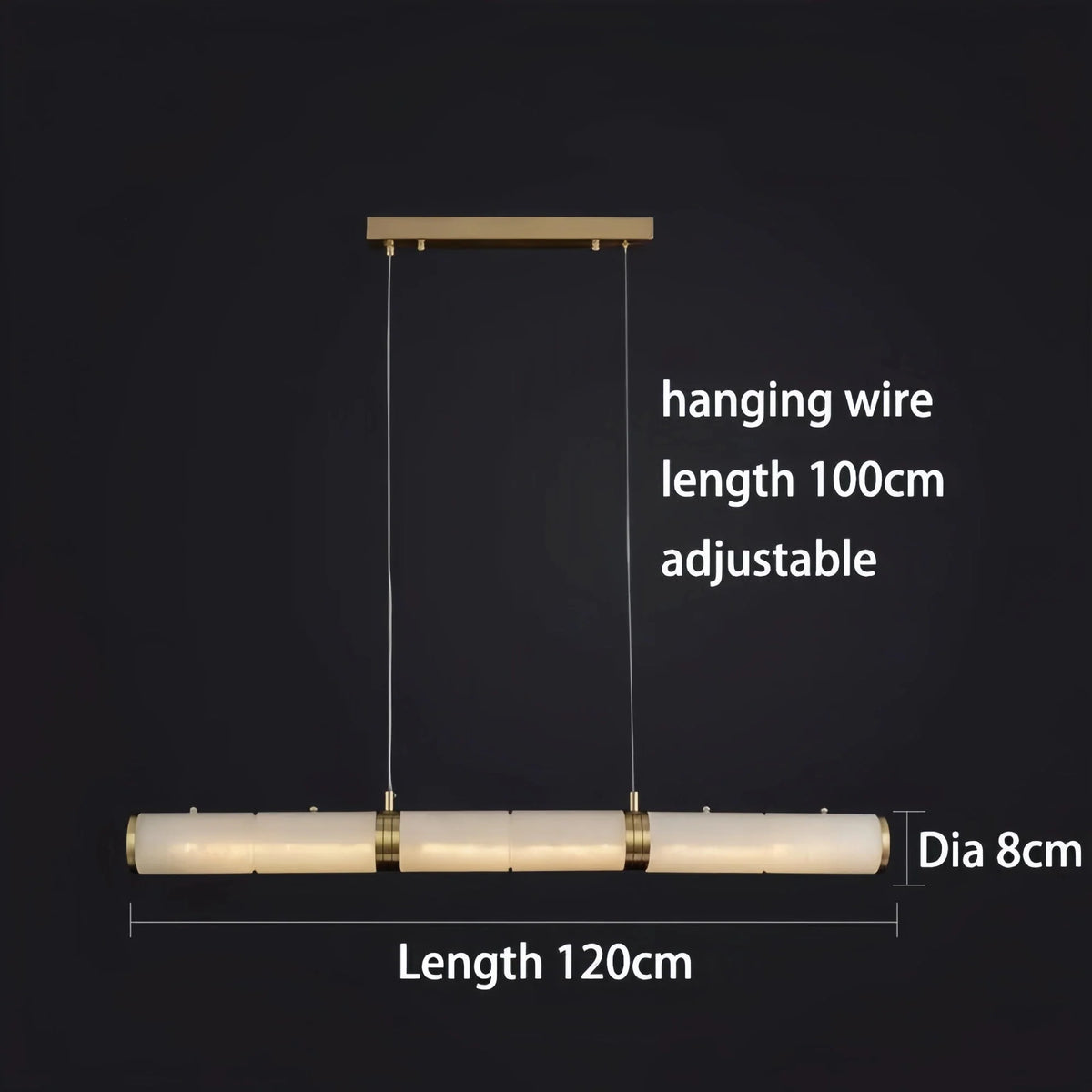 Modern Linear Alabaster Chandelier, Chandelier Over Dining Table - 47.24''Lcasivra