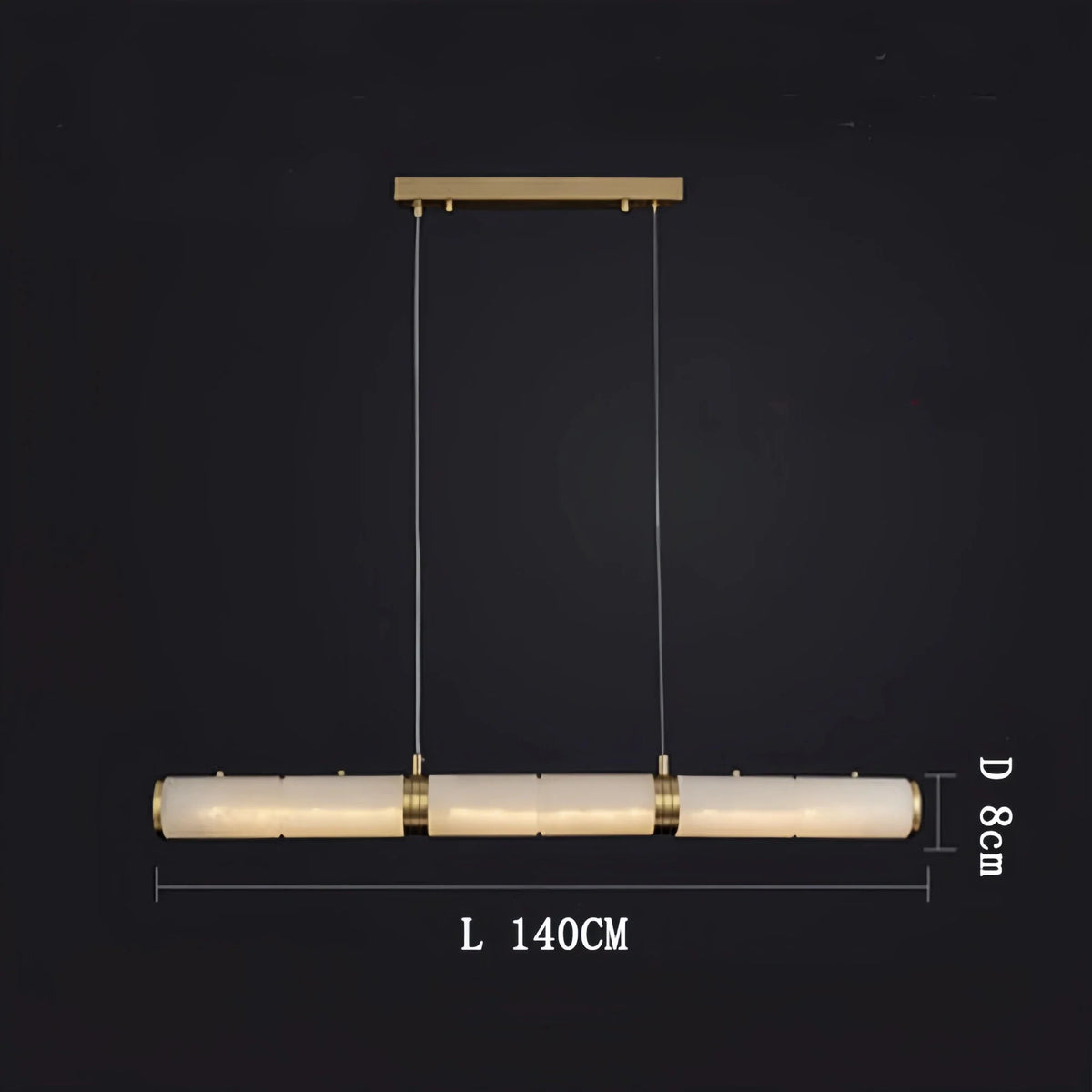 Modern Linear Alabaster Chandelier, Chandelier Over Dining Table - 55.12''Lcasivra