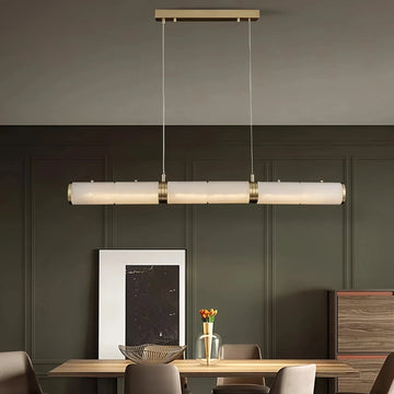 Modern Linear Alabaster Chandelier, Chandelier Over Dining Table - 39.37‘’Lcasivra