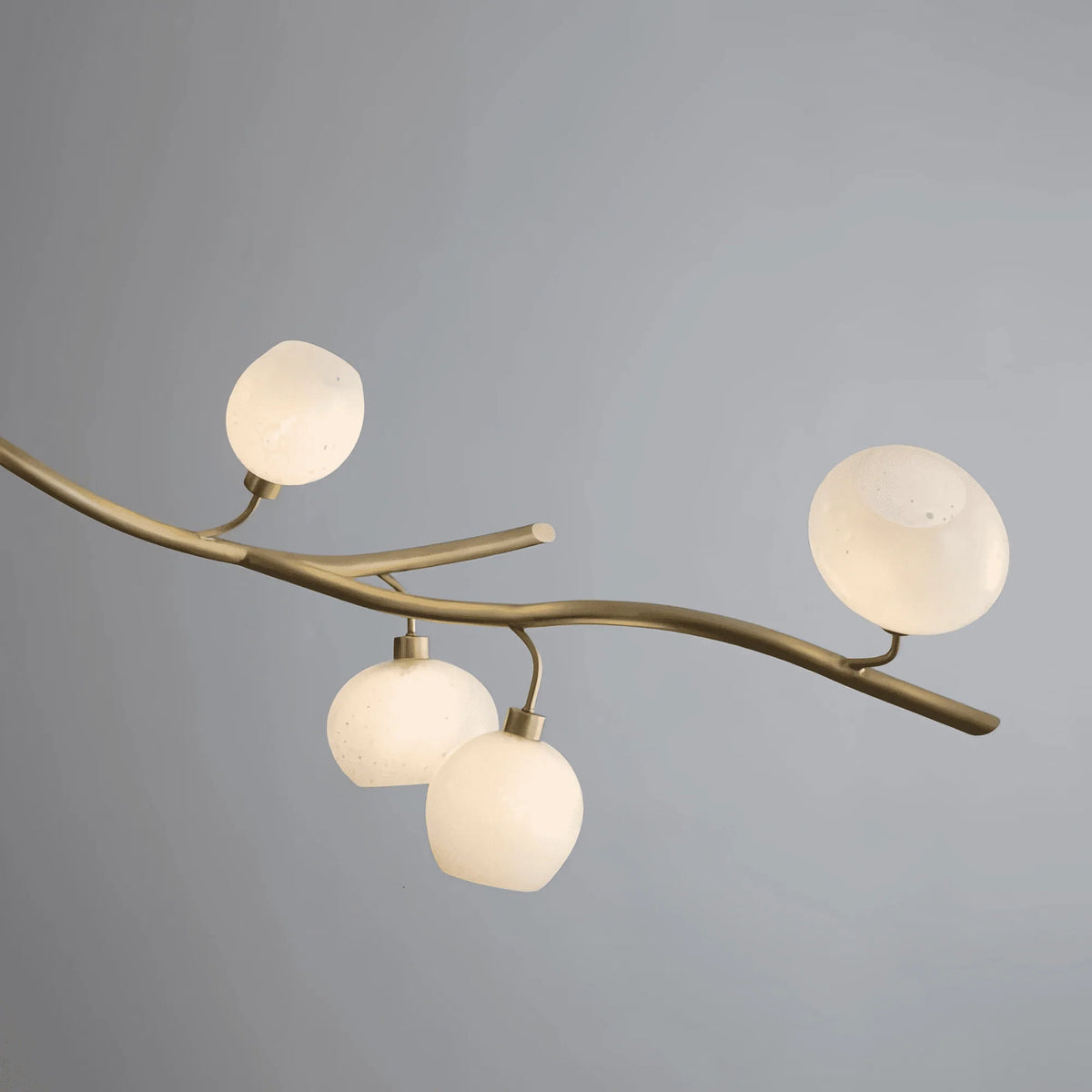 Modern Linear Brass Branches Chandelier for Dining Room - L83.5"*W55"*H75.5"Dimmable Warm Lightcasivra