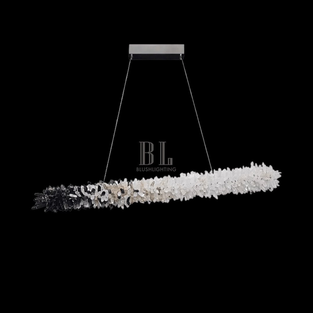 Modern Linear Natural Crystal Stick Chandelier - L59.1"*H6.3"Warm Lightcasivra