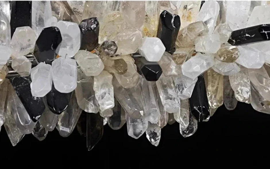 Modern Linear Natural Crystal Stick Chandelier - L39.4"*H6.3"Warm Lightcasivra