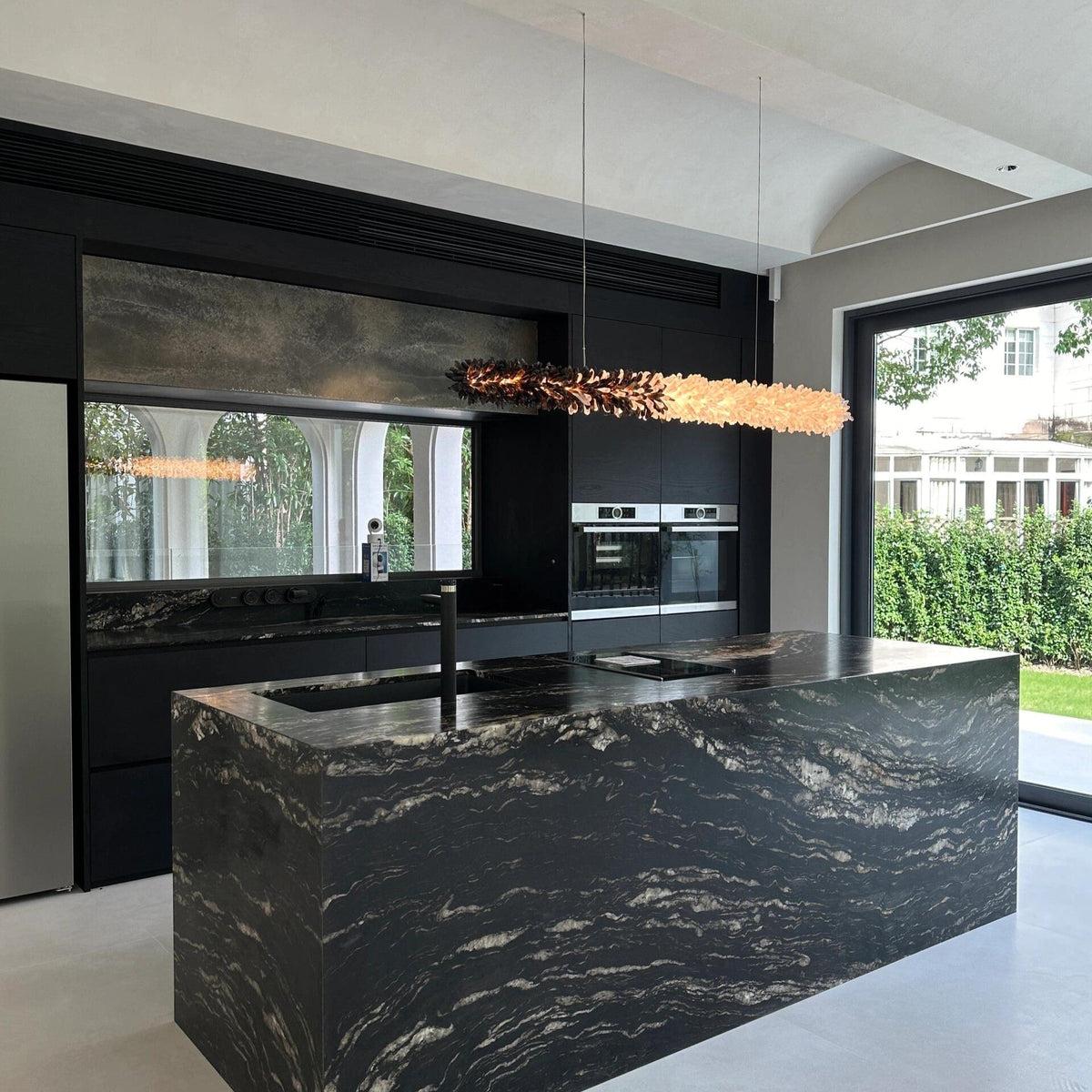 Modern Linear Natural Crystal Stick Chandelier - L59.1"*H6.3"Warm Lightcasivra