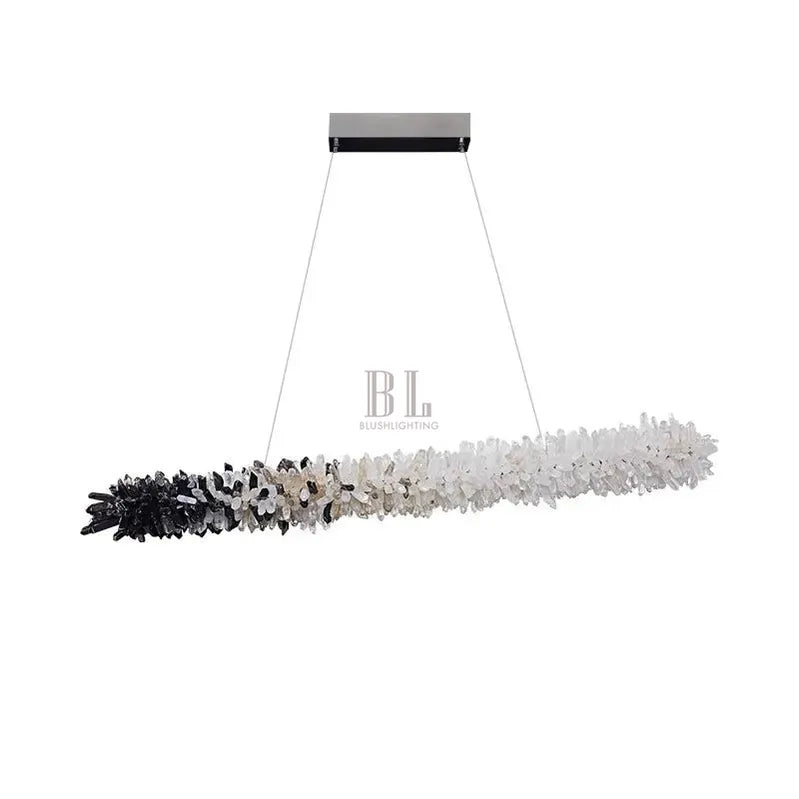 Modern Linear Natural Crystal Stick Chandelier - L39.4"*H6.3"Warm Lightcasivra