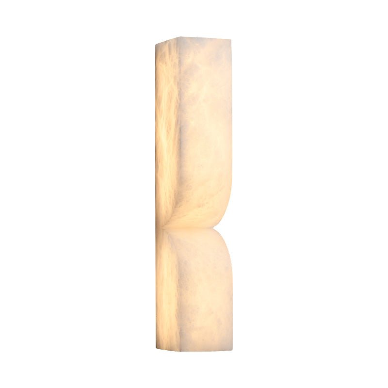 Modern Luxe Brass Natural Alabaster Wall Sconce for Entryway - Smallcasivra