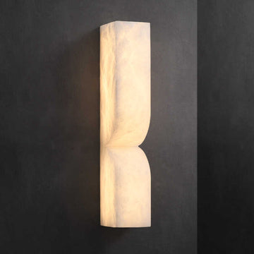 Modern Luxe Brass Natural Alabaster Wall Sconce for Entryway - Smallcasivra