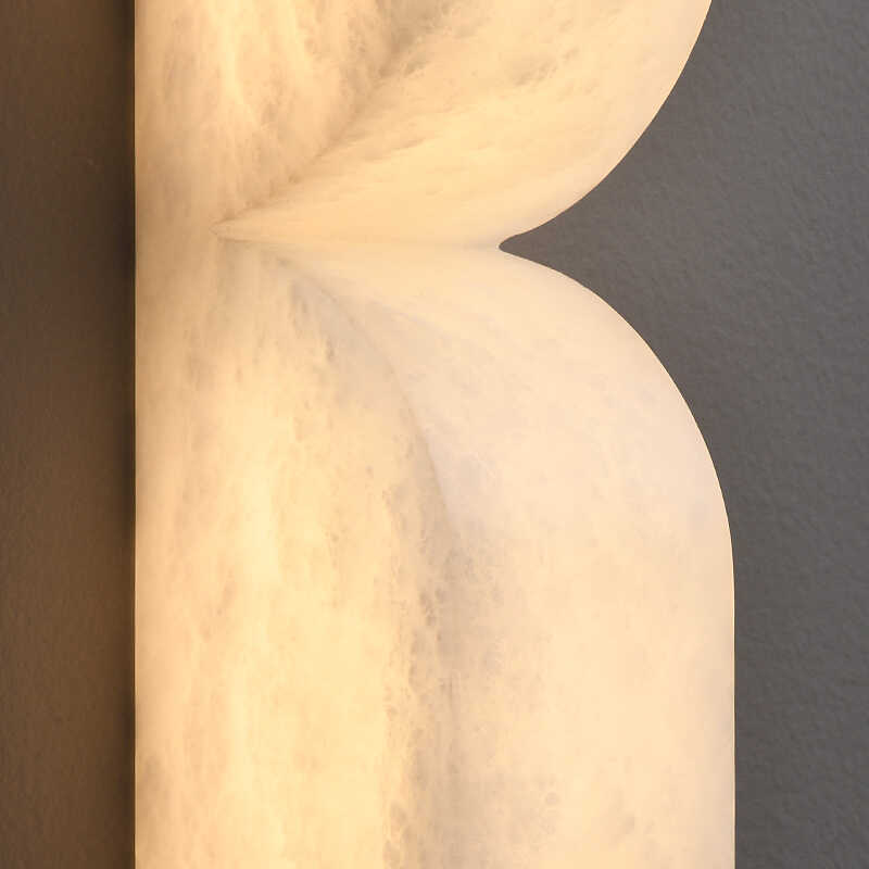 Modern Luxe Brass Natural Alabaster Wall Sconce for Entryway - Smallcasivra
