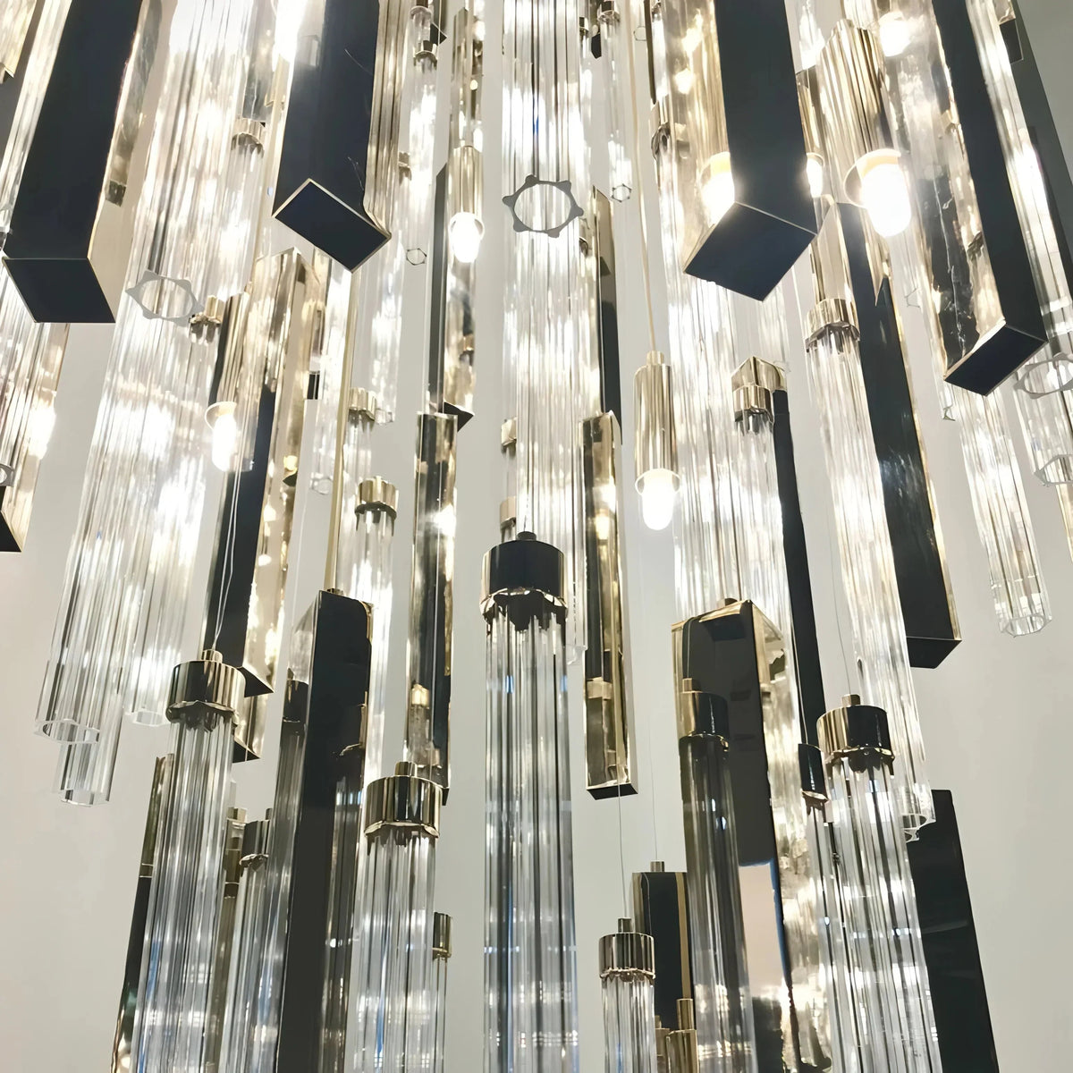 Modern Luxury 7-Tiered Floating Glass Chandelier Flush Mount for High-ceiling/Staircase/Duplex - 7 Layers/D59.1"*H106.3"(D150cm*H270cm)/69.5kgGoldcasivra