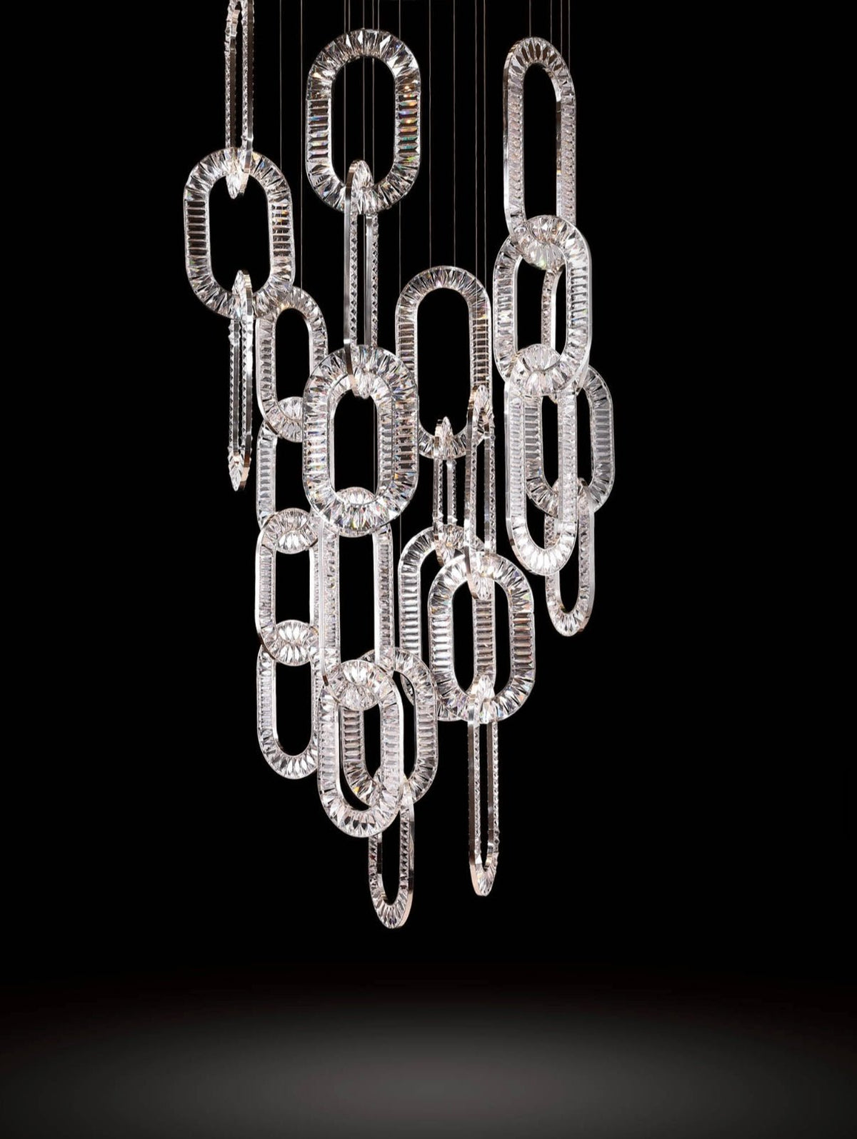 Modern Luxury Crystal Chain Cluster Chandelier for High Ceiling/Dining Room-casivra-casivra