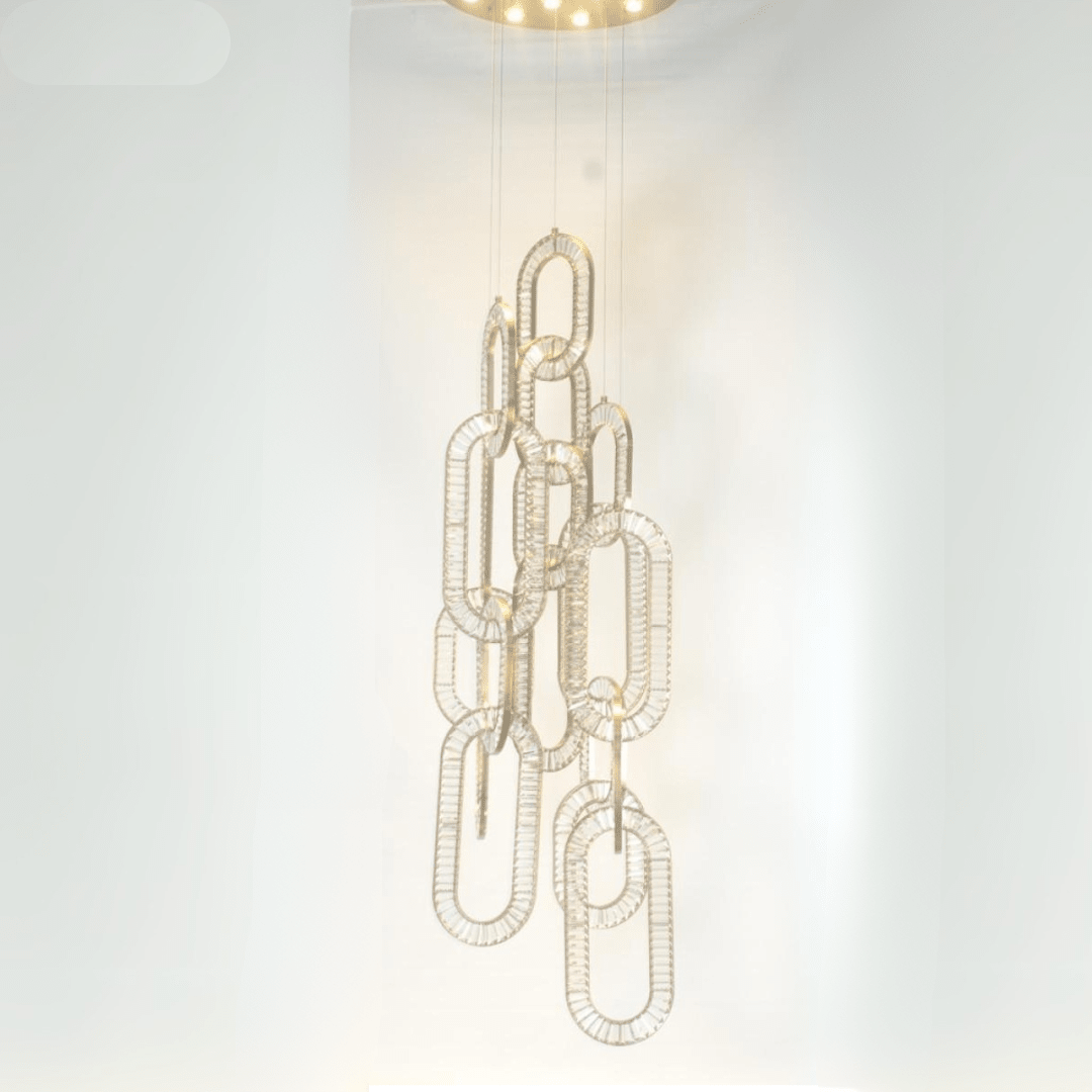 Modern Luxury Crystal Chain Cluster Chandelier for High Ceiling/Dining Room-casivra-casivra