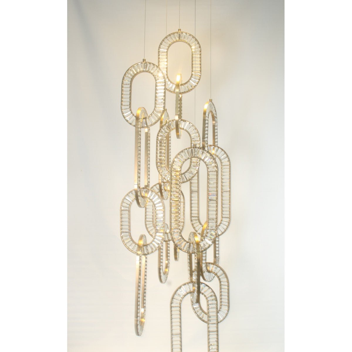 Modern Luxury Crystal Chain Cluster Chandelier for High Ceiling/Dining Room-casivra-casivra