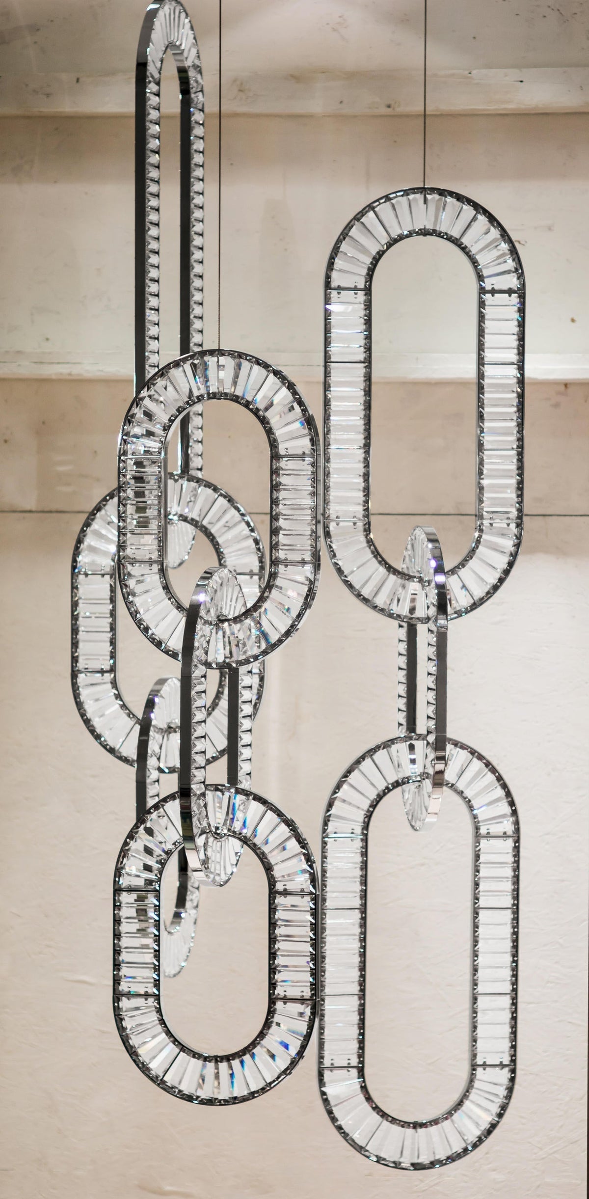 Modern Luxury Crystal Chain Cluster Chandelier for High Ceiling/Dining Room-casivra-casivra