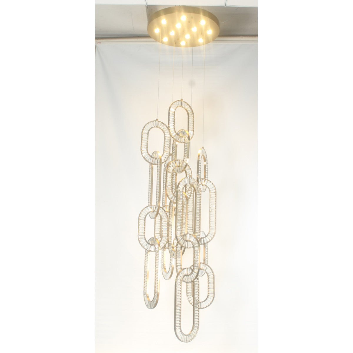 Modern Luxury Crystal Chain Cluster Chandelier for High Ceiling/Dining Room-casivra-casivra